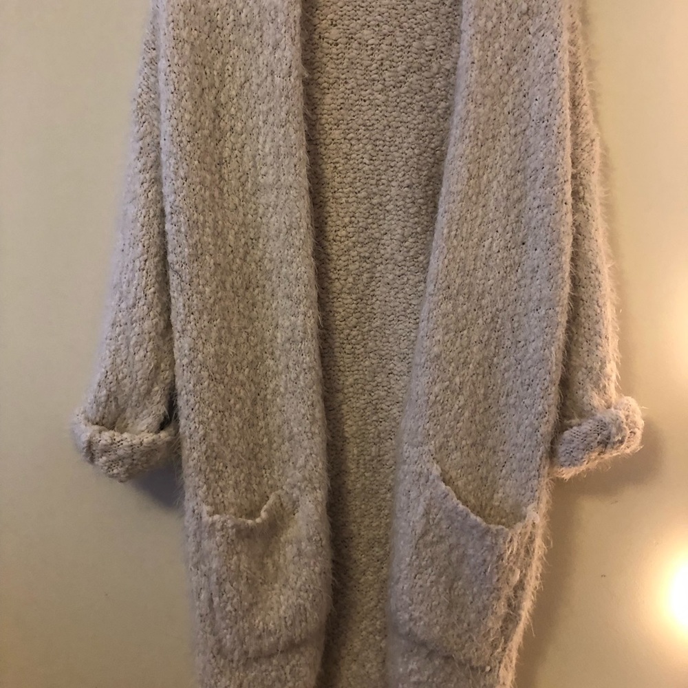 fuzzy cardigan